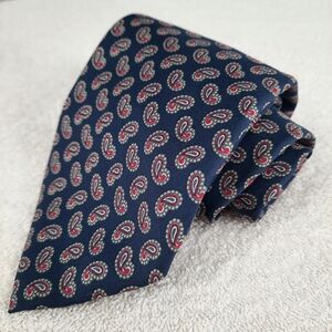 Jos A Bank Executive Collection Navy Paisley Silk Men's Necktie Hand Sewn USA